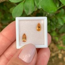 Topázio Imperial Laranja Gota Par 1,33ct