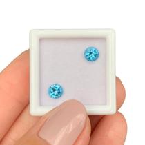 Topázio Swiss Blue Brilhante ø5mm Par 1,13ct Topázio Swiss Blue Brilhante ø5mm Par 1,13ct