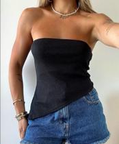 Toper de Bico Feminino Cor Preto Tamanho M Mala com Laycra Sem Alça