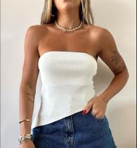 Toper de Bico Malha Com Laycra Tamanho M Cor Branca Toper de Bico Malha Com Laycra Tamanho M Cor Branca