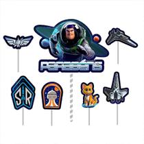 Topo Bolo Buzz Lightyear Disney 7 Pçs Aniversário Topo Bolo Buzz Lightyear Disney 7 Pçs Aniversário