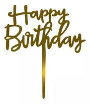 Topo Bolo Cake Topper Happy Birthday Festa Acrilico