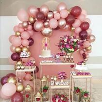 Topo Bolo Com Flor Topper Borboleta Folha Parabéns Prateado Cor Salmão