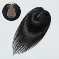Topo Cabelo Humano Annye 6x11 Liso 35cm Castanho
