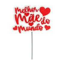 Topo de Bolo 3D festas Melhor Mae do Mundo