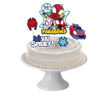 Topo de bolo 54pçs Decoração Spidey Homem Aranha Festa