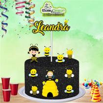 Topo de bolo Abelhinha (tema 3 ) para aniversário