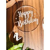 Topo de Bolo Acrílico Idade Frases happy birthday/ boy ou girl / feliz aniversario - Personalizado