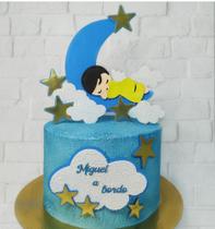 Topo de Bolo Anjinho Estrelas personalizado