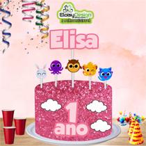 Topo de bolo Bolofofo menina para aniversário Topo de bolo Bolofofo menina para aniversário