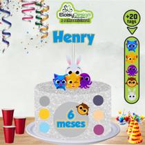 Topo de bolo Bolofofo (tema 3) + 20 Tags para aniversário