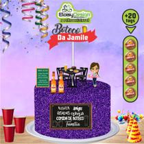 Topo de bolo Boteco (tema 3) + 20 Tags para aniversário
