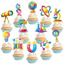 Topo de Bolo BQF 48 Peças Decorações para Festa de Ciência Topo de Bolo BQF 48 Peças Decorações para Festa de Ciência