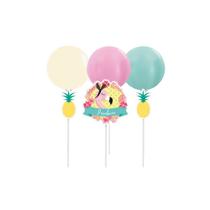 Topo De Bolo C/ Balão Festa Flamingo - Cromus - Rizzo Festas