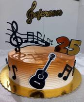 Topo de Bolo Canção Música Violão personalizado