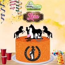 Topo de bolo Cavalo (tema 2) para aniversário