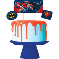 Topo de Bolo - Cenário Liga da Justiça - 4 unidades - Festcolor - Rizzo