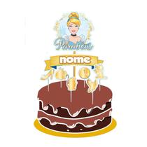 Topo de bolo Cinderela decoração festa aniversário Topo de bolo Cinderela decoração festa aniversário
