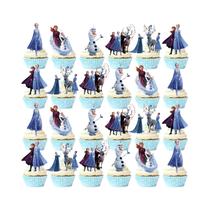 Topo De Bolo Da Princesa Elsa Congelada, 25 Peças De Topper Para Cupcake, Decorações De Aniversário