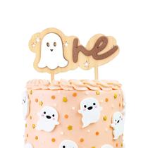 Topo de Bolo de Madeira Vgaruint Spooky One Decoração de Halloween