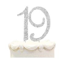 Topo De Bolo De Metal Prateado Com Strass 16, Decoração Brilhante Para Festa De Aniversário De 16