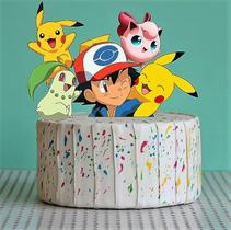 topo de bolo de Pokemon Monte você mesmo - Nicolados