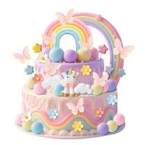 Topo de Bolo de Unicórnio VeppyDoikcy Conjunto de Aniversário Arco-Íris Topo de Bolo de Unicórnio VeppyDoikcy Conjunto de Aniversário Arco-Íris