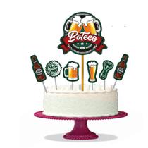 Topo de bolo Decoração Boteco kit 7 peças Festa Aniversário Topo de bolo Decoração Boteco kit 7 peças Festa Aniversário
