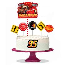 Topo de bolo Decoração Carros kit 7 peças Festa Aniversário