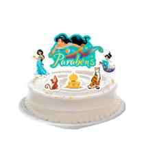Topo de bolo Decoração Jasmine Festa Aniversário 5pçs