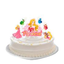 Topo de bolo Decoração Princesa Aurora Festa Aniversário 5pç