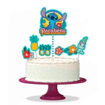 Topo de bolo Decoração Stitch kit 7 peças Festa Aniversário Topo de bolo Decoração Stitch kit 7 peças Festa Aniversário