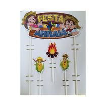 Topo de bolo divertido junino arraiá decoração para festa