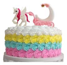 Topo De Bolo Doce Unicornio Topper De Bolo De Plástico Festa