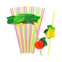 Topo De Bolo Em Forma De Flamingo E Abacaxi, 10-30pcs, Canudos De Papel, Decorações Para Festa De