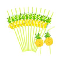 Topo De Bolo Em Forma De Flamingo E Abacaxi, 10-30pcs, Canudos De Papel, Decorações Para Festa De