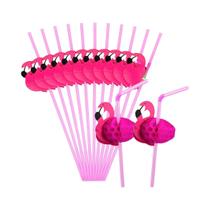 Topo De Bolo Em Forma De Flamingo E Abacaxi, 10-30pcs, Canudos De Papel, Decorações Para Festa De