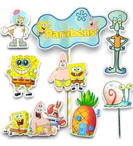 Topo De Bolo Enfeite Aniversário Modelos Bob Esponja Patrick