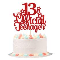 Topo de bolo Ephlyn 13 Anos Oficial Teenager com brilho vermelho