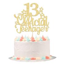 Topo de bolo Ephlyn 13 Anos Oficial Teenager Dourado com Glitter