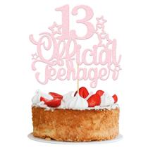 Topo de bolo Ephlyn 13 anos Teenager oficial rosa com glitter