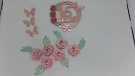 Topo de Bolo Especial 15 anos Flores Folhas personalizado Topo de Bolo Especial 15 anos Flores Folhas personalizado