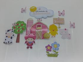 Topo de Bolo Fazendinha personalizado