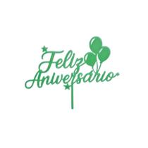 Topo de Bolo Feliz Aniversário Decoração para Festa e Comemorações