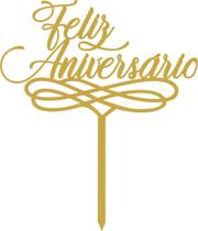 Topo de bolo Feliz Aniversário - Modelo 1 - Criativa Arte