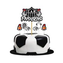 Topo de bolo Festa Atlético Mineiro Decoração aniversár 7pçs