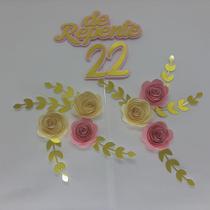 Topo de Bolo Flores De Repente 22 Topo de Bolo Flores De Repente 22