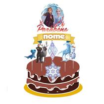 Topo de bolo Frozen topper personalizado decoração festa EVA