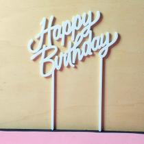 Topo De Bolo Happy Birthday, Feliz Aniversário, Decoração