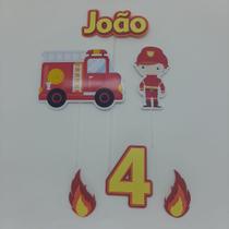 Topo de Bolo Kids Bombeiro Fire personalizado Topo de Bolo Kids Bombeiro Fire personalizado